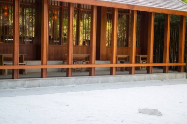 İç tasarım minimal kahve dükkanı, stok fotoğrafı.