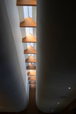 İç tasarım minimal kahve dükkanı, stok fotoğrafı.