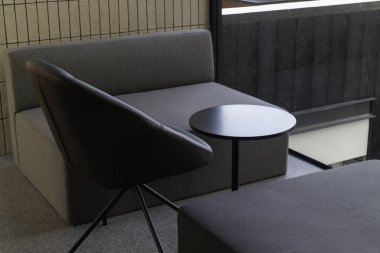 Çatı katı tarzı kahve dükkanı iç dekorasyon, stok fotoğrafı.