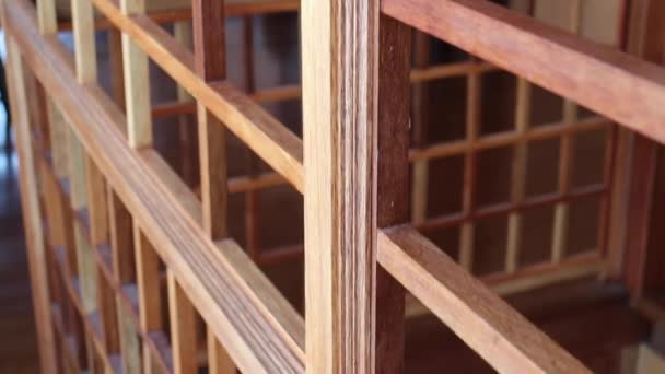 Asian Style Wooden Room Space Stock Footage — Stockvideo