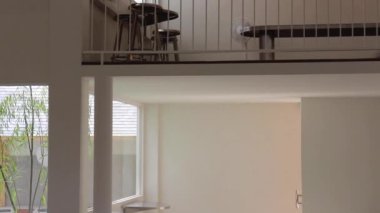 Minimal loft style coffee shop decoration, stock footage