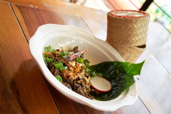 Thai Spicy Minced Pork Salad Stock Photo — Stock Photo, Image