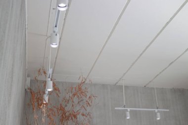 Minimal white style decoration of tea shop, stock photo