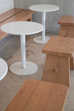 Minimal white style decoration of tea shop, stock photo