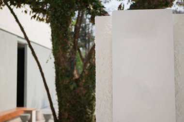 Minimal white style decoration of tea shop, stock photo