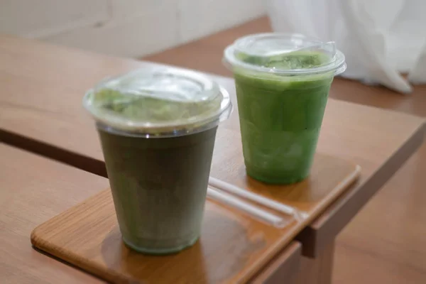 Premium Matcha Green Tea Cup Drink Stock Photo — Stockfoto