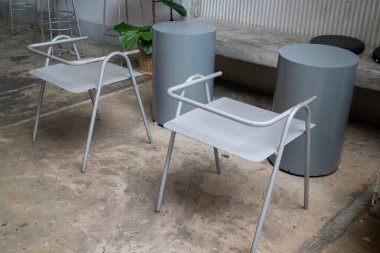 Hint kahvecisinin en az grunge stili dekorasyonu, stok fotoğrafı.