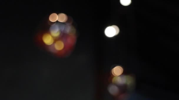 Абстрактный Размытый Праздничный Фон Кафе Светлыми Пятнами Боке Кадры Склада — стоковое видео