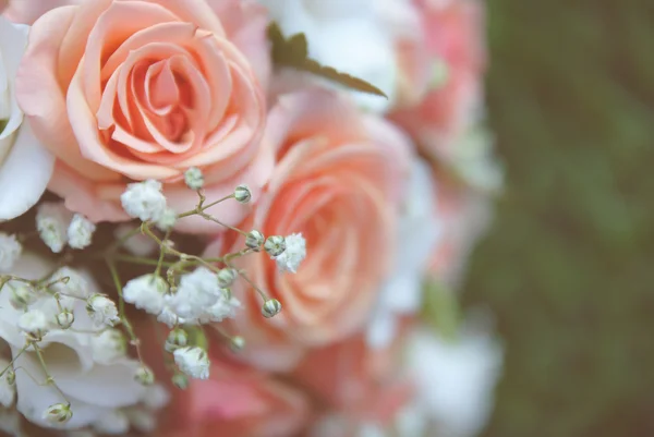 Pastell bröllop bakgrund med rosa rosor för kort — Stockfoto