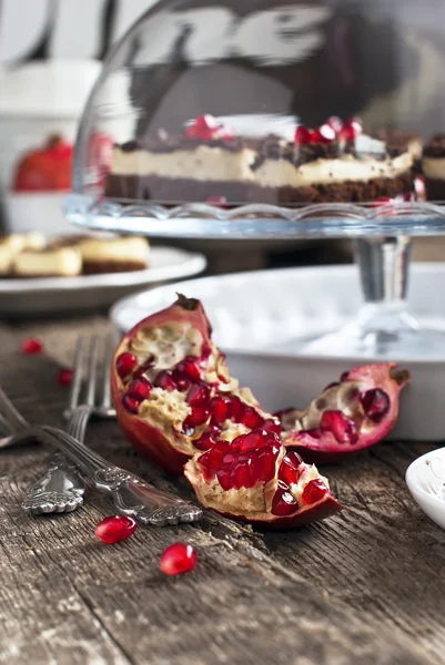 Pomegranate on the Festive Table — Stock Photo, Image