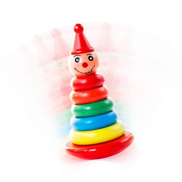 Bright Tumbler Toy Isolated on a White Background