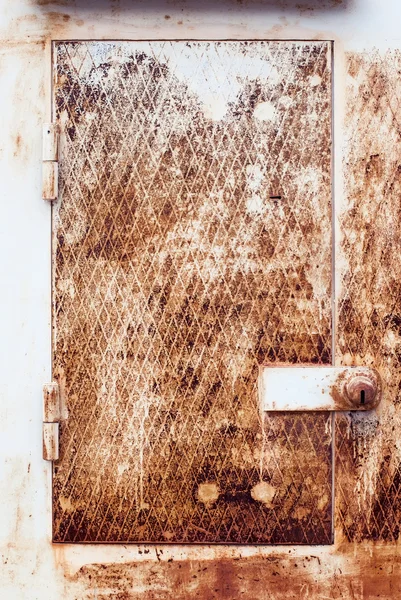 Staré metall rezavé dveře, pozadí — Stock fotografie