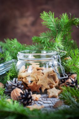 Zencefilli kurabiye yıldız cam kavanoz içinde