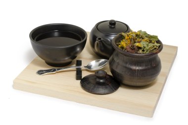 Beyaz arka plan üzerinde izole şifalı bitki Çayları