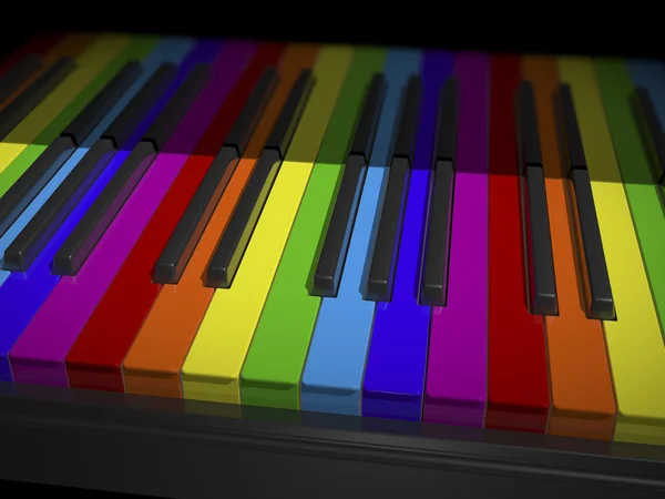 着色されたピアノのキー — ストック写真