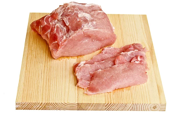 肉 - 豚肉、まな板の上 — ストック写真