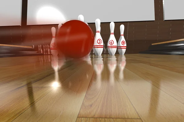 Bowling.3d rendr — Stock Photo, Image