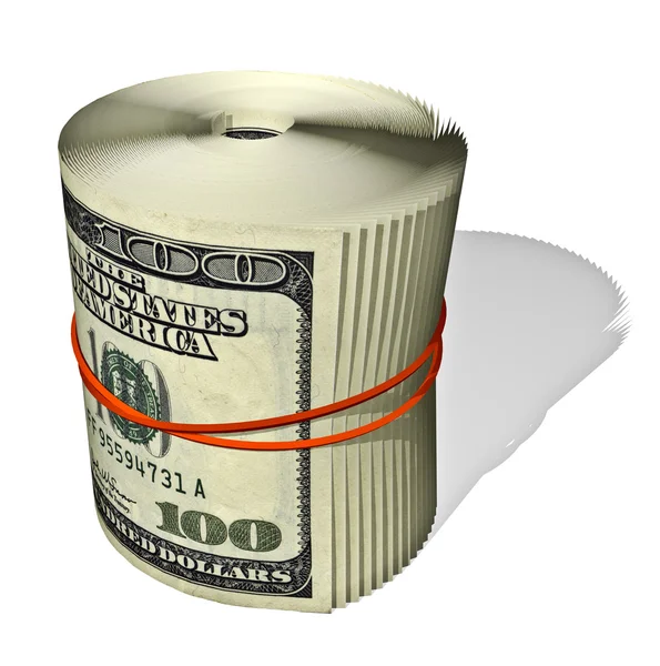 Twisting of hundred-dollar bills — Stock Photo, Image