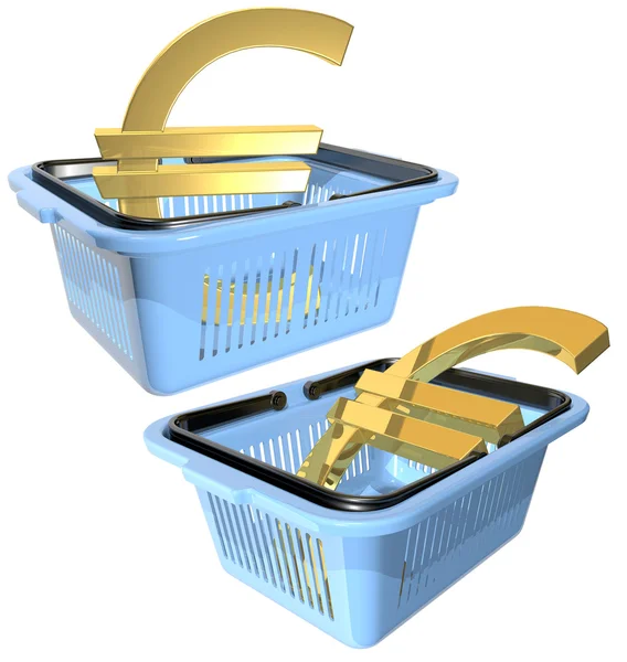 Plastic basket for shopping — Stock Photo, Image