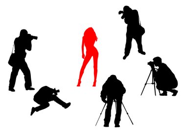 fotoğrafçılar ve moda model Vector silhouettes