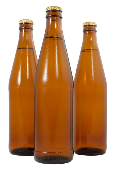 Three bottles of cold beer beer — Stock Photo, Image