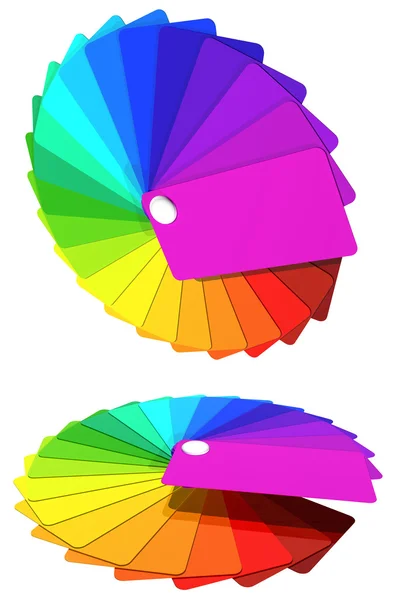 Bunte Karten von einem Fächer - die Farben des Regenbogens. — Stockfoto
