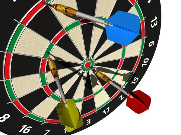 Darts on Target — Stock Photo, Image