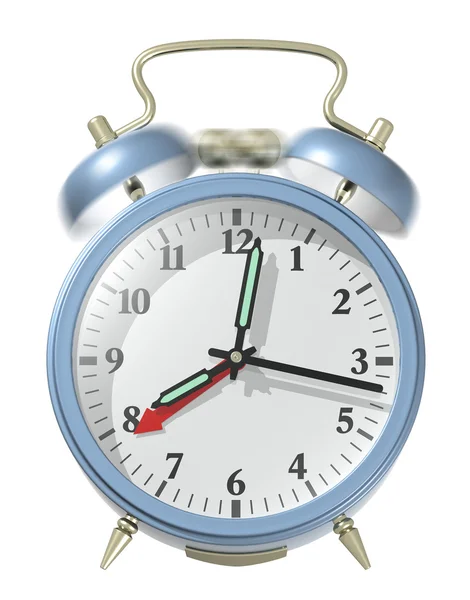 Blue alarm clock ringing. — Stock Photo, Image