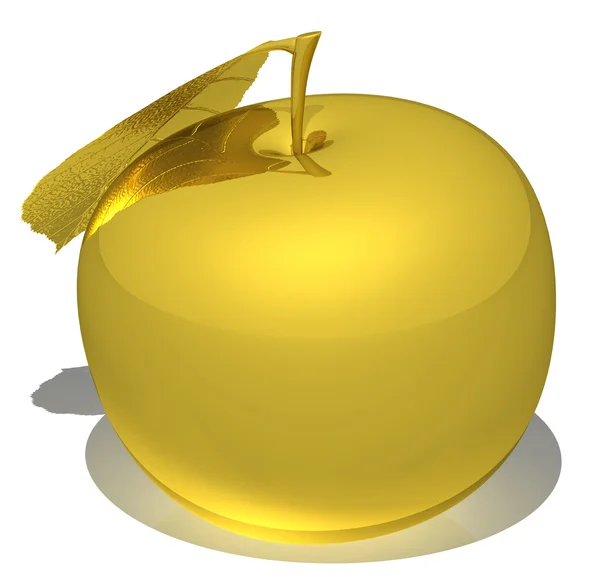 The golden apple isolated on white background — Stock Photo, Image