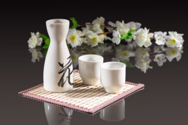 sake - a traditional Japanese alcoholic beverage clipart