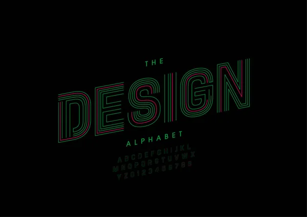 Alphabet Design Stylisé Police Illustration Vectorielle — Image vectorielle
