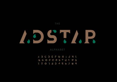 Biçimlendirilmiş adstar alfabesi, yazı tipi, vektör illüstrasyonu