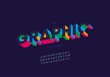 Biçimlendirilmiş grafik yazı tipi, vektör illüstrasyonu 