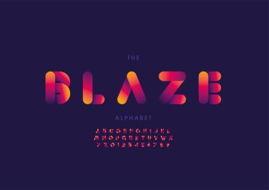 Biçimlendirilmiş alfabe yazı tipi, vektör illüstrasyonu 