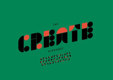 Biçimlendirilmiş alfabe yazı tipi, vektör illüstrasyonu oluştur 