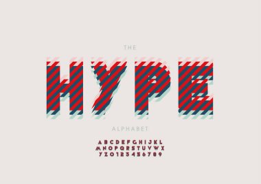 Biçimlendirilmiş alfabe yazı tipi, vektör illüstrasyonu 