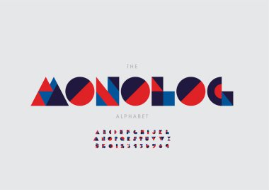 Biçimlendirilmiş monolog alfabesi yazı tipi, vektör illüstrasyonu 