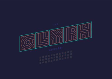 Biçimlendirilmiş kabartma alfabesi yazı tipi, vektör illüstrasyonu