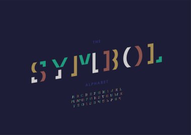 Biçimlendirilmiş alfabe yazı tipi, vektör illüstrasyonu