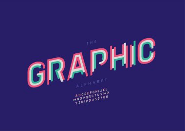 Biçimlendirilmiş grafik yazı tipi, vektör illüstrasyonu