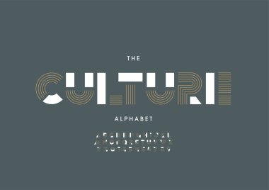 Biçimlendirilmiş kültür alfabesi yazı tipi, vektör illüstrasyonu
