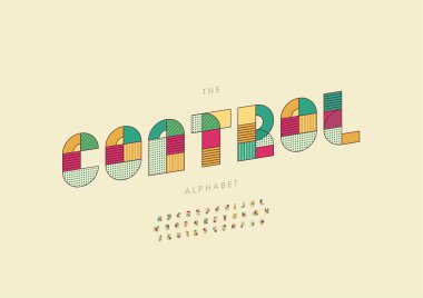 Biçimlendirilmiş denetim yazı tipi, vektör illüstrasyonu