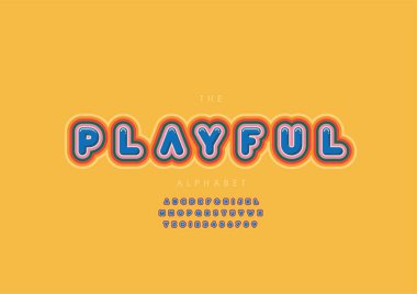 Biçimlendirilmiş oyuncu alfabe yazı tipi, vektör illüstrasyonu