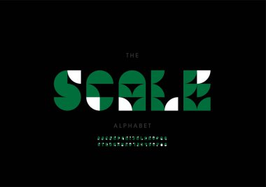 Biçimlendirilmiş alfabe yazı tipi, vektör illüstrasyonu