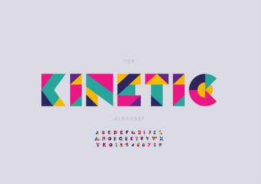 Biçimlendirilmiş kinetik yazı tipi, vektör illüstrasyonu