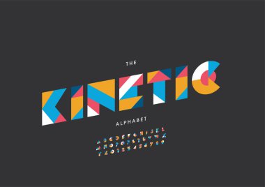 Biçimlendirilmiş kinetik yazı tipi, vektör illüstrasyonu