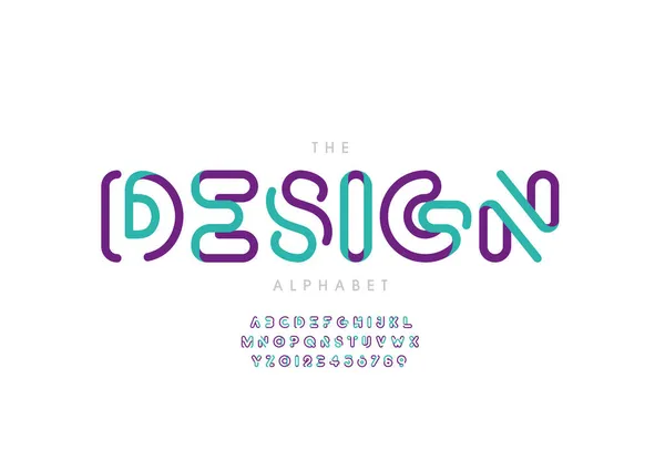 Στυλιζαρισμένη Γραμματοσειρά Αλφάβητο Σχεδιασμού Διανυσματική Απεικόνιση — Διανυσματικό Αρχείο