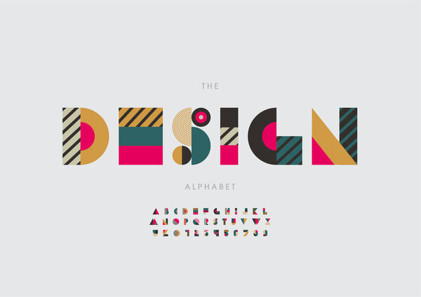 Stylized design alphabet font, vector illustration 