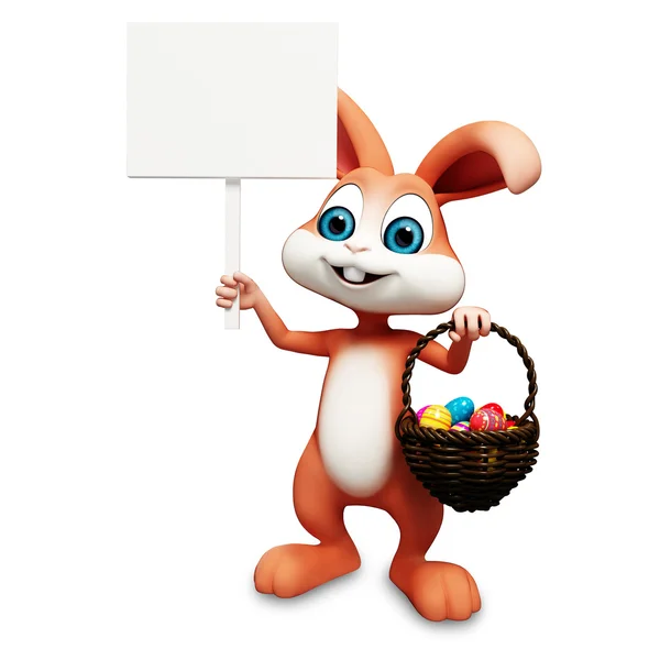 Bunny with sign — Stock Photo, Image