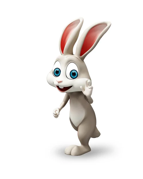 Happy jumping bunny — Stock Photo, Image